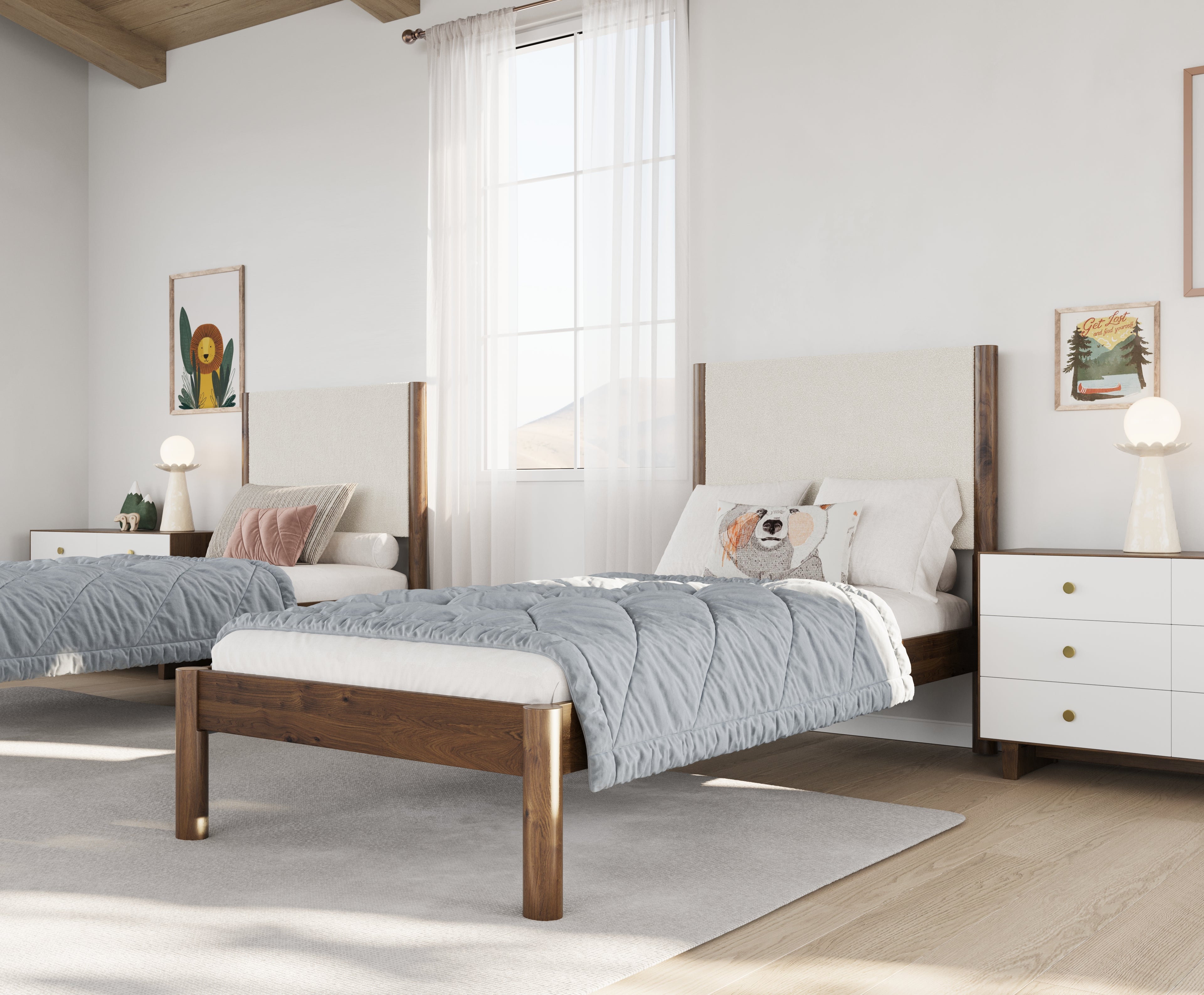 Ben Twin Bed in Walnut