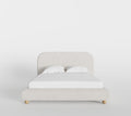 Viki Upholstered Bed in Off White