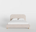 Viki Upholstered Bed in Tan