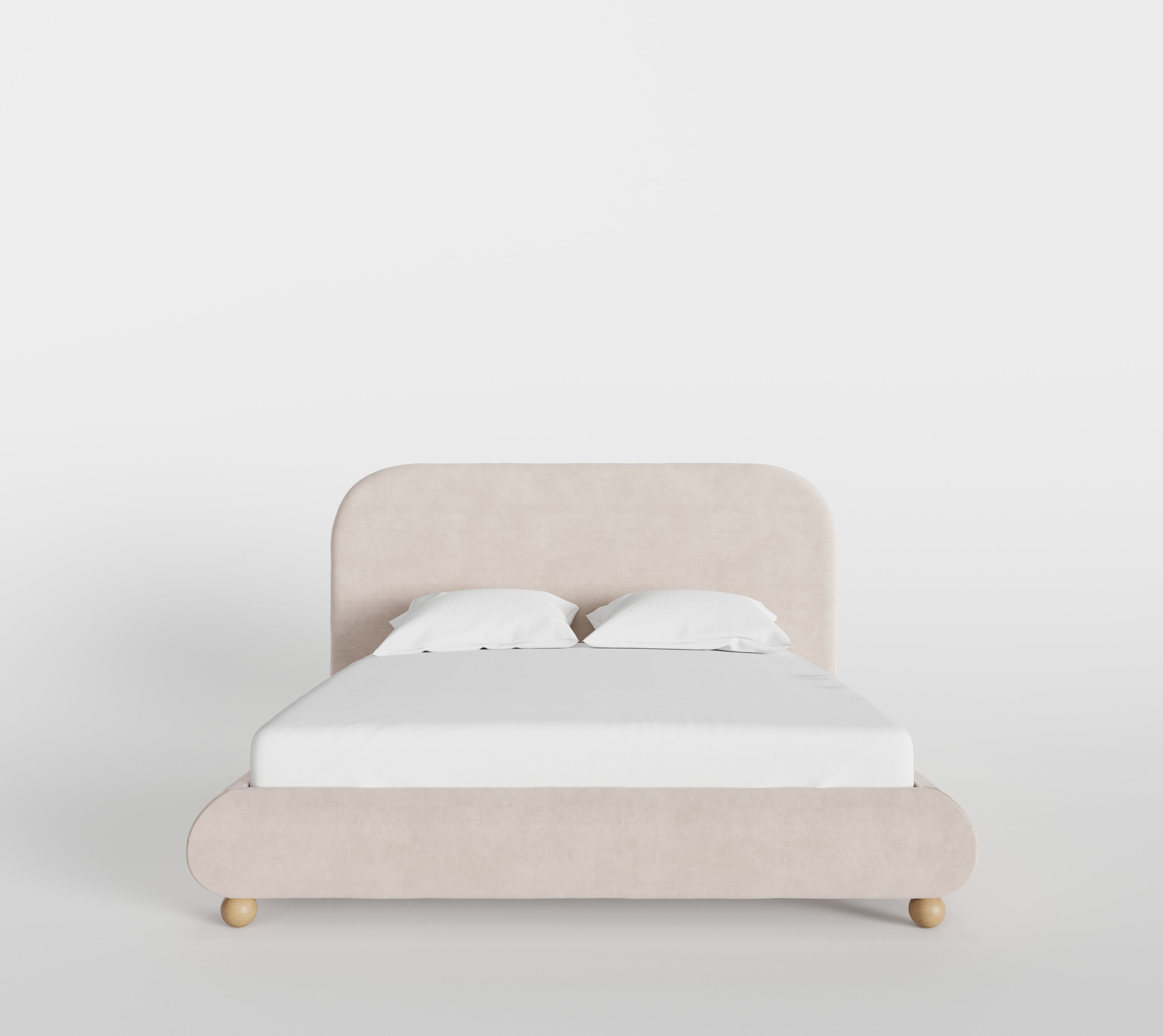 Viki Upholstered Bed in Tan