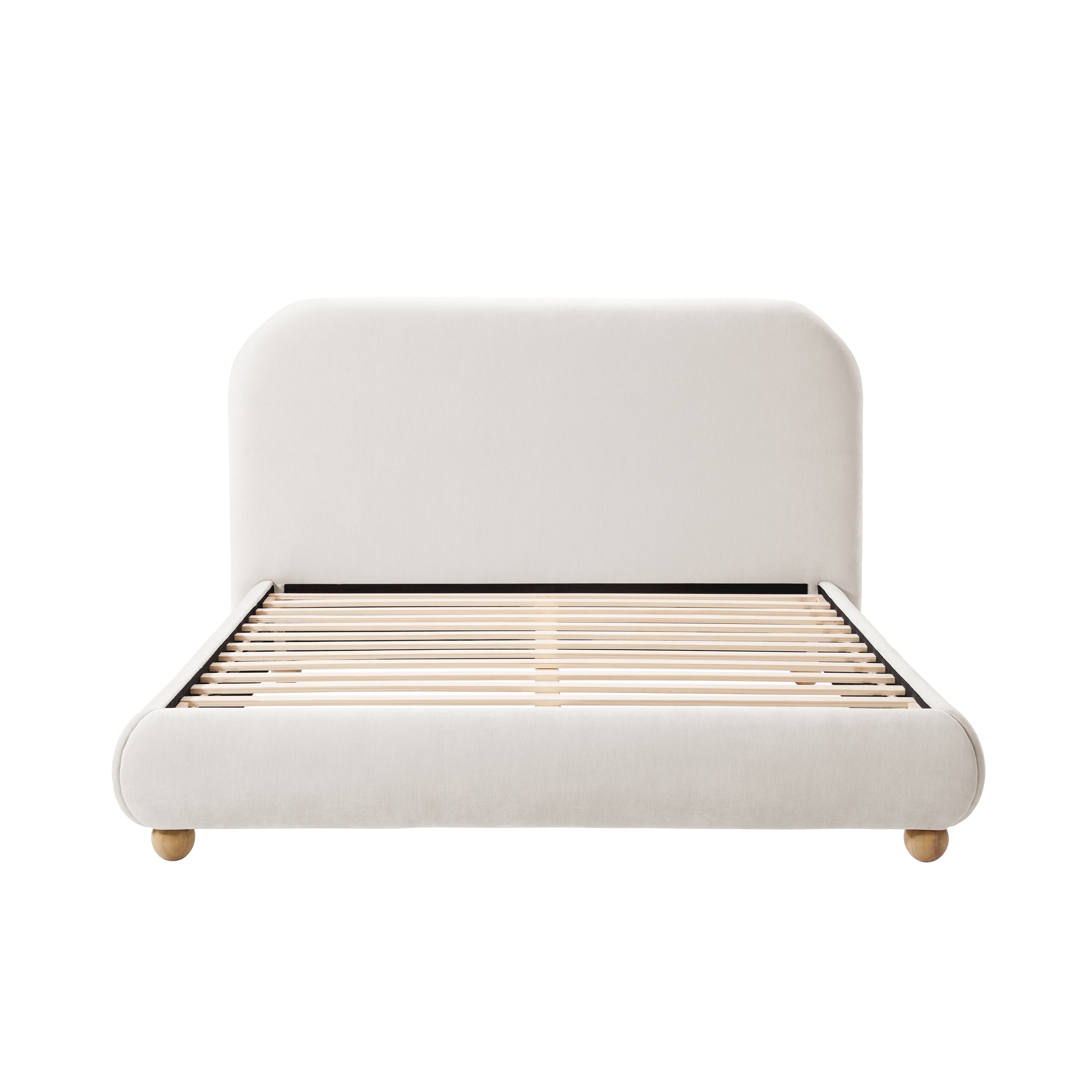 Viki Upholstered Bed in Off White