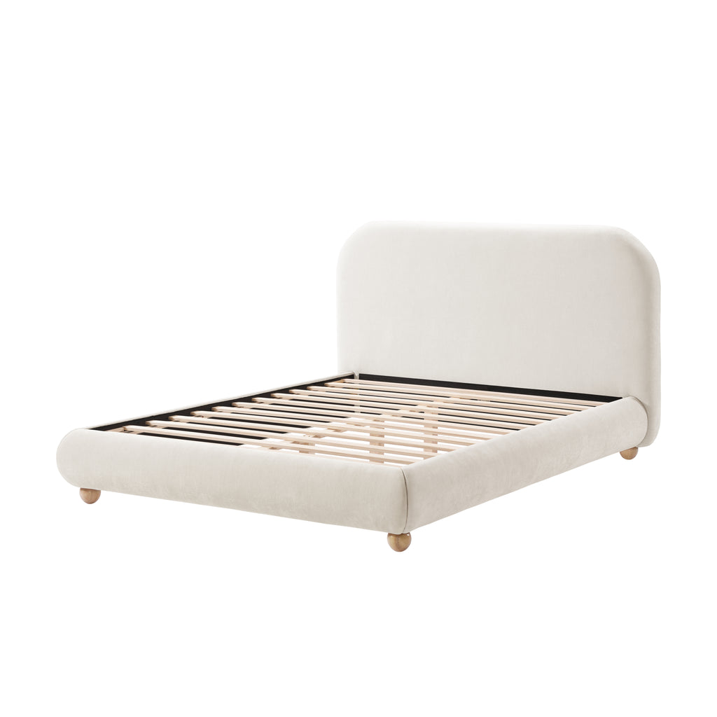 Viki Upholstered Bed in Tan