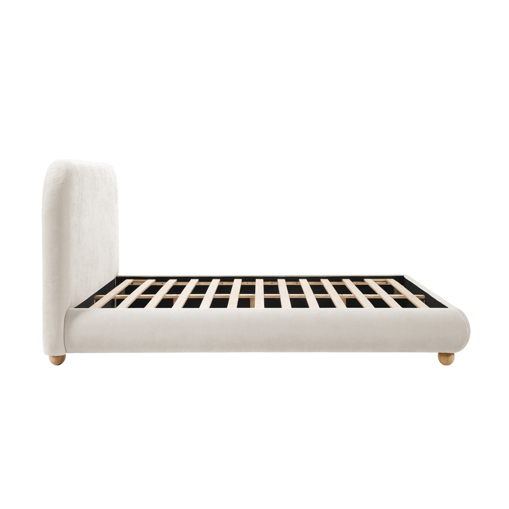 Viki Upholstered Bed in Tan