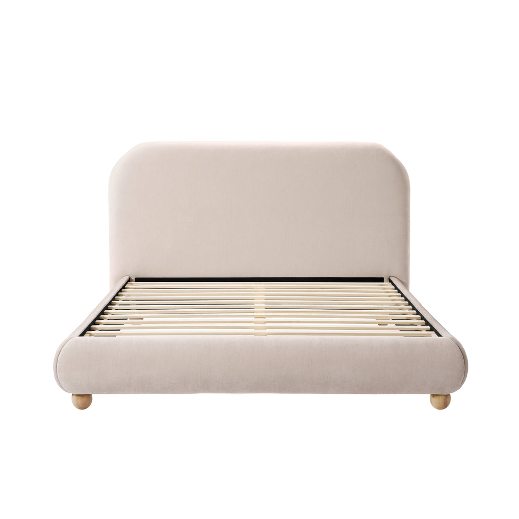 Viki Upholstered Bed in Tan