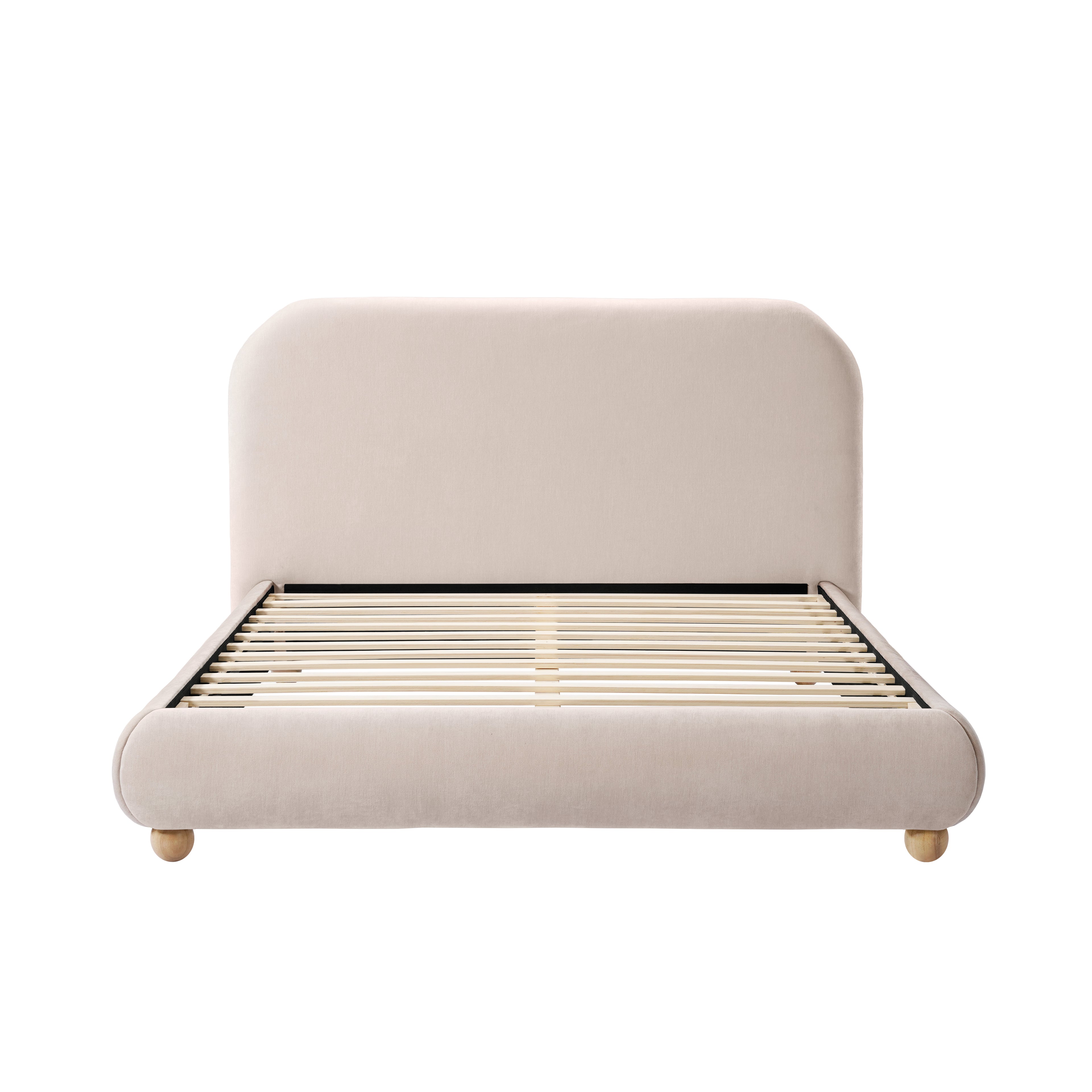 Viki Upholstered Bed in Tan
