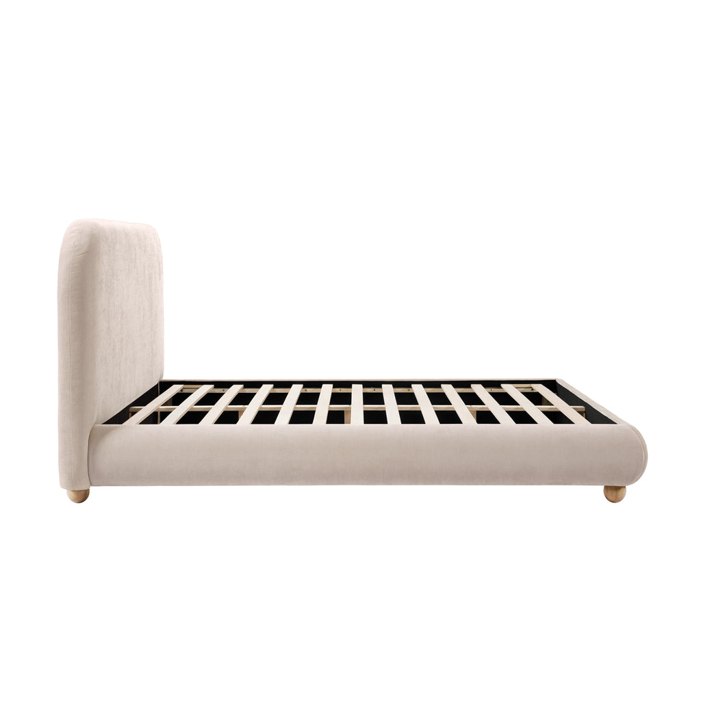 Viki Upholstered Bed in Tan
