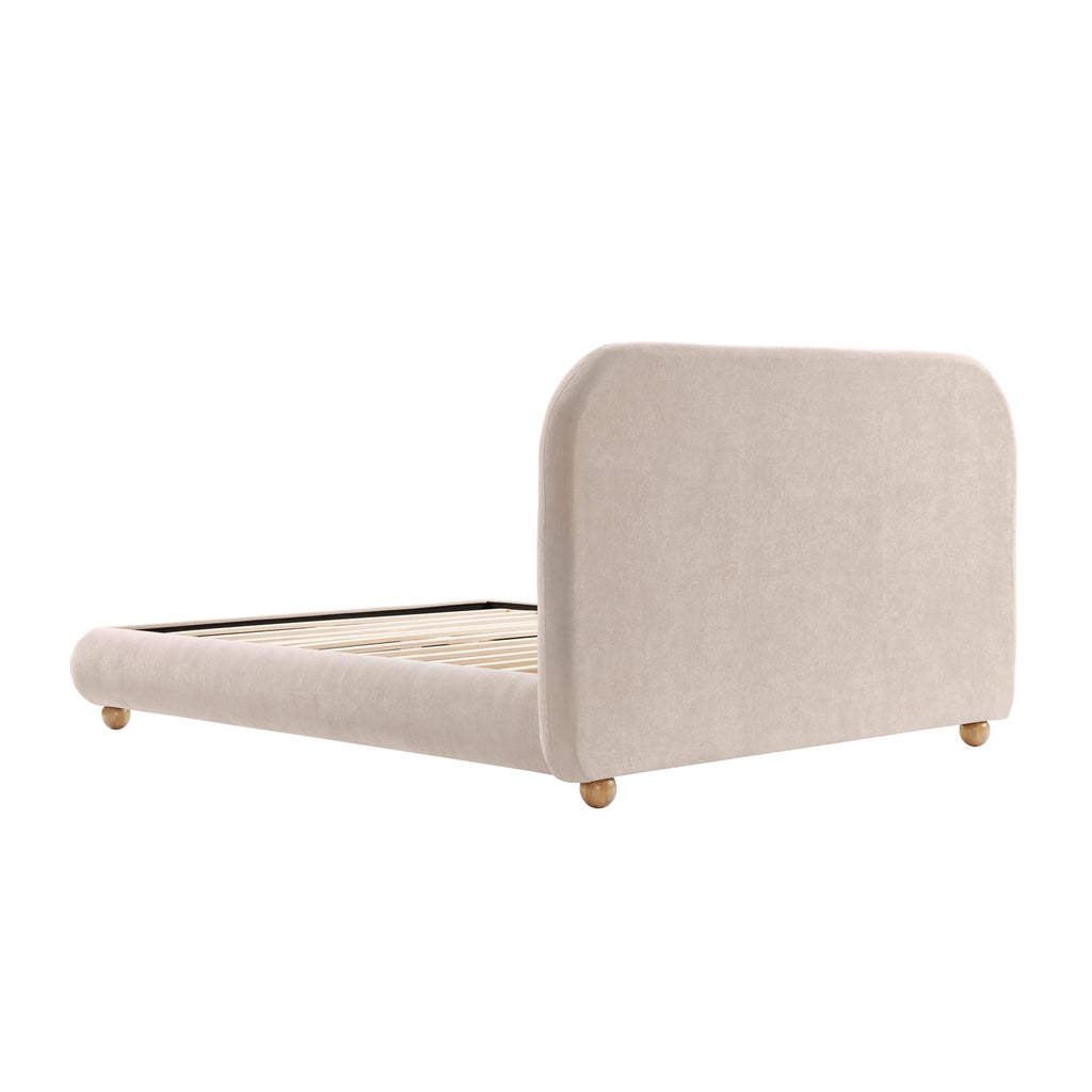Viki Upholstered Bed in Tan